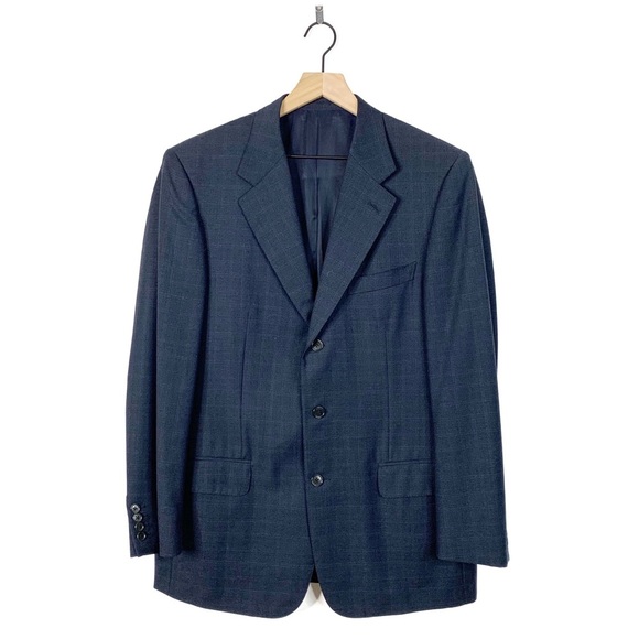Ermenegildo Zegna Wool Window Pane Plaid Blazer